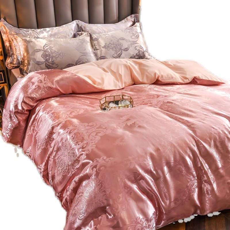 欧式全棉粉色被单件纯色贡缎提花单人纯罩1.5米1.8米2米,淘宝优惠券,粉丝福利购,淘宝优惠卷