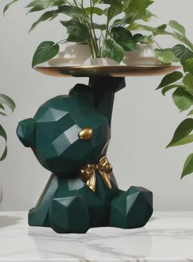 Resin Geometric Bear Storage Tray Cute Bear Storage Tray