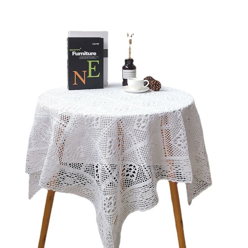 森系棉线钩针台布复古餐桌茶几盖巾花蕾丝针织盖布镂空流苏圆桌布,淘宝优惠券,粉丝福利购,淘宝优惠卷