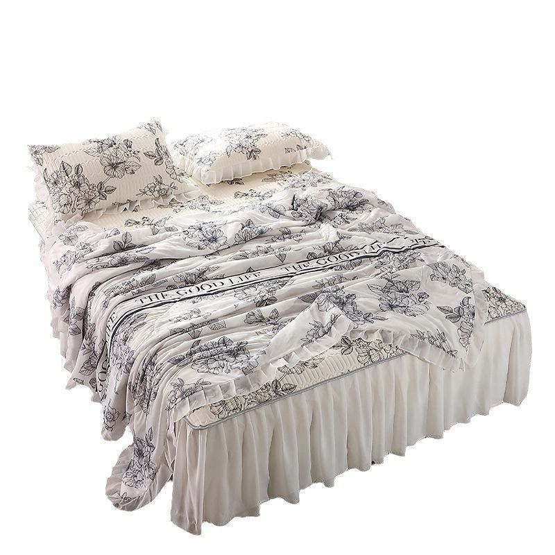 冰丝乳胶凉席夏凉被四件床裙款公主风女生夏天可水洗空调软席子,淘宝优惠券,粉丝福利购,淘宝优惠卷