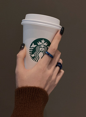 时尚个性简约醋酸戒指女网红潮人百搭小众设计冷淡风食指指环装饰