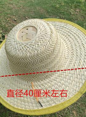 竹编大檐草帽透气遮阳防晒帽农民