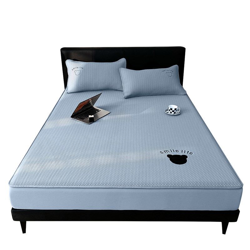 202新款冰豆豆冰丝凉席床笠款三件夏季家用可机洗冰藤席子类,淘宝优惠券,粉丝福利购,淘宝优惠卷