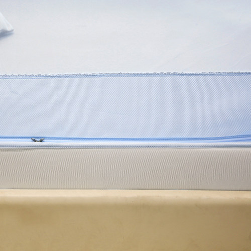 家用自连接烤漆支架蚊帐新款蒙古包1.8m床防摔儿童床笠款带防尘顶 - 图3