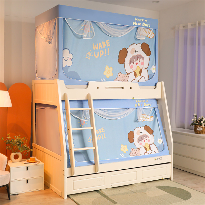 新款儿童子母床蚊帐层高低床0.9学生1.2m上下铺1.5梯形家用床帘,淘宝优惠券,粉丝福利购,淘宝优惠卷