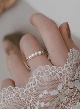 Pearl Ring Womens Niche Cold Style High-grade Vintage Ins F