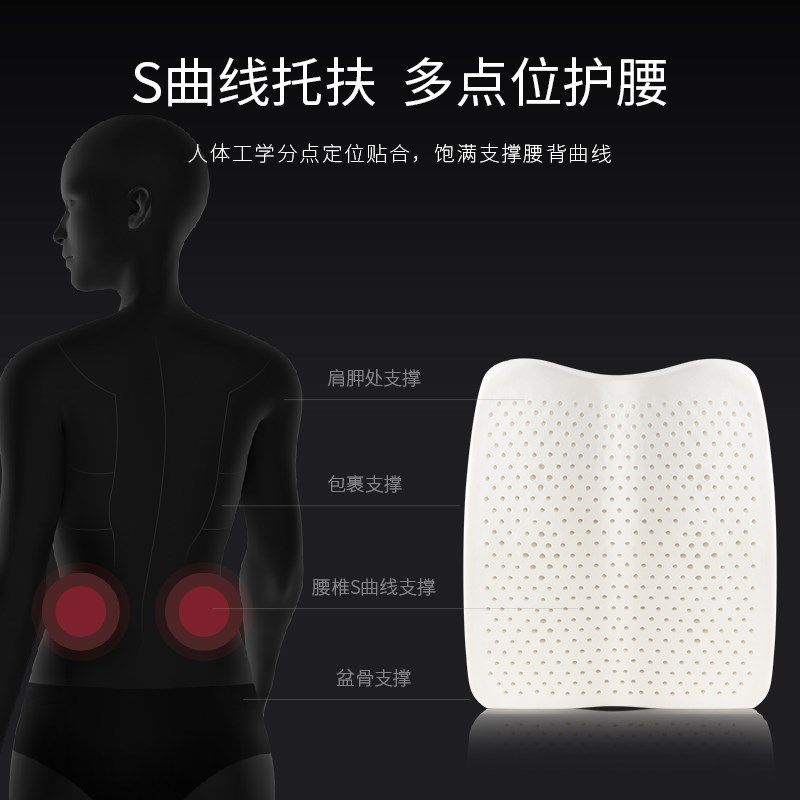 PPW乳胶靠垫办公室汽车腰靠座椅腰垫椅子护腰腰枕靠枕孕妇靠背垫,淘宝优惠券,粉丝福利购,淘宝优惠卷