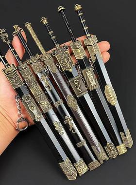 古代十大名剑模型锌合金宝剑秦始皇汉剑古风兵器摆件带鞘刀剑玩具