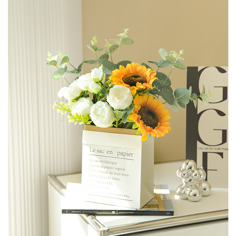 向日葵仿真花假花摆设客厅干花花束室内装饰摆件花卉仿真花高档,淘宝优惠券,粉丝福利购,淘宝优惠卷