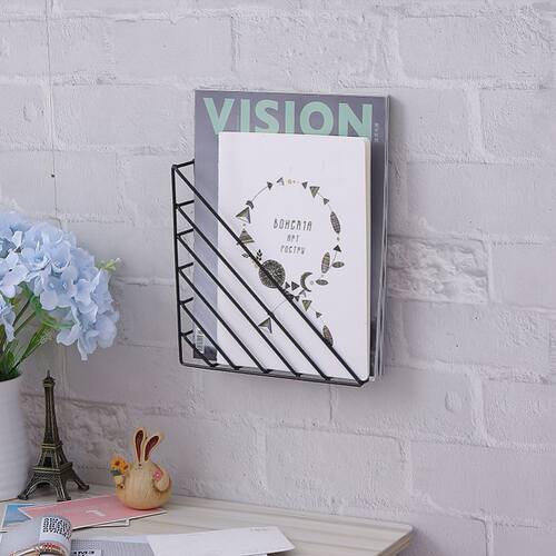 steel newspaper wall holder storage magazine book hanger - 图3