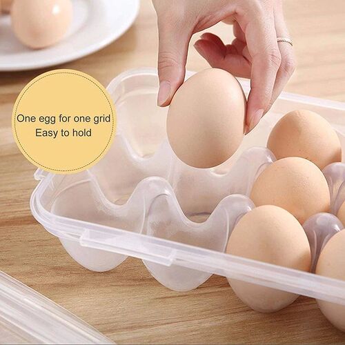 10/18 Grid Egg Storage Box Egg Tray with Lid Kitchen Refrige - 图3