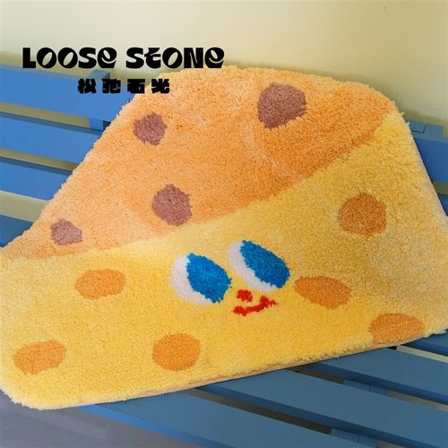 可爱芝士多巴胺风地毯卧室床边毯异形长条植绒客厅卫生间毛绒地垫 - 图2