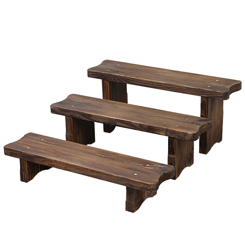 防腐木花凳加厚阶梯式阳台花架子客厅实木质多层落地花盆架室内外,淘宝优惠券,粉丝福利购,淘宝优惠卷