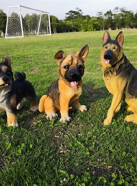 花园商场招财仿真狼狗摆件客厅办公室家居电视柜柜台装饰品工艺品