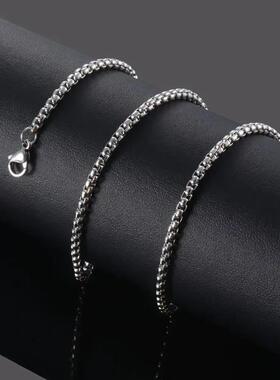 Fashion Silver Plated Round Box Chain 2mm-6mm Stainless Stee