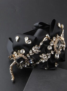 New Luxury Heavy Handmade Bridal Hair Bow  Crystal Rhineston