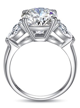 Massive 5 Carat Cushion Moissanite Ring Woman D Color Sterli