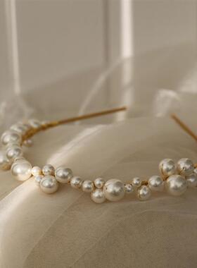 Baroque+Pearls+Beads+Headband+Tiara+Vintage+Headpiece+Crown