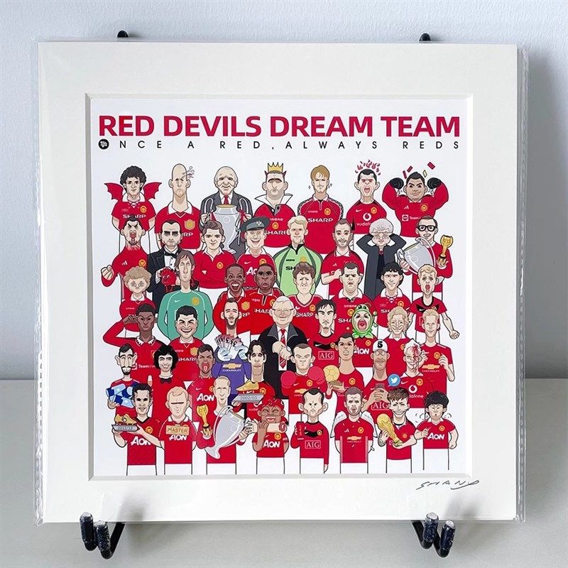 红魔曼联现代装饰画艺术家版画艺术微喷版画尚亚努扎伊艺术家,淘宝优惠券,粉丝福利购,淘宝优惠卷