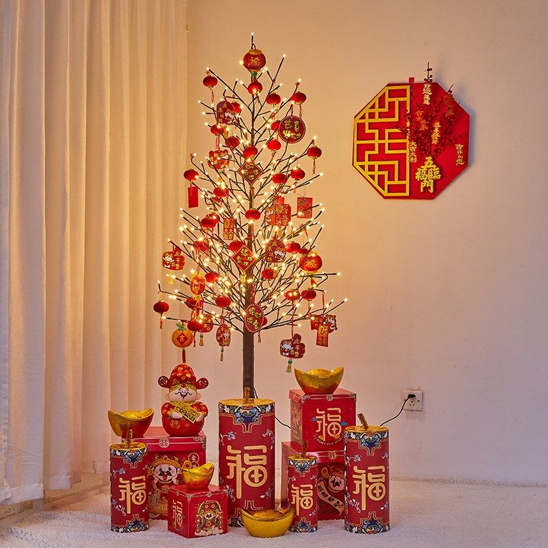 元旦新年装饰场景布置摆件商场酒店前台橱窗喜庆发光树灯红包灯树,淘宝优惠券,粉丝福利购,淘宝优惠卷