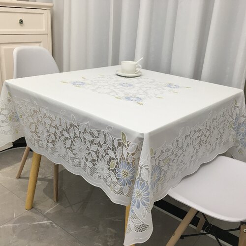 方桌布防水防油免洗田园家用八仙桌布台布麻将桌布pvc塑料餐桌布 - 图0