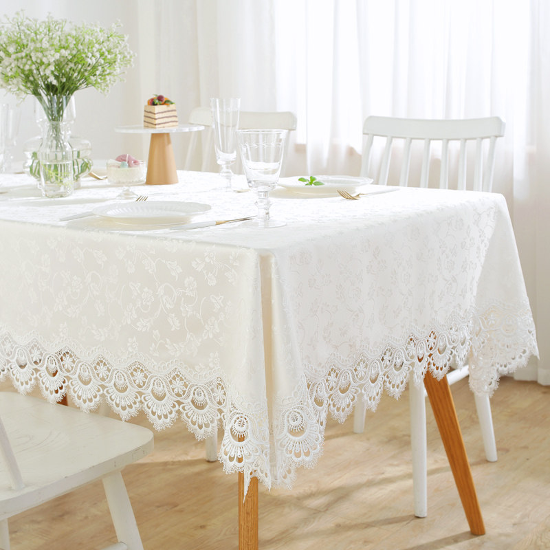 唯米5152百搭白色蕾丝镂空花边长方形餐桌布艺小圆形防尘盖巾台布,淘宝优惠券,粉丝福利购,淘宝优惠卷