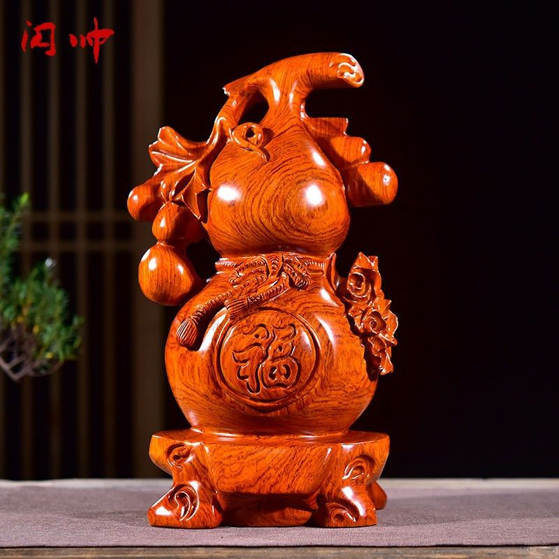 黑檀木雕刻葫芦摆件实木质胡芦福禄客厅桌面装饰摆设红木工艺礼品,淘宝优惠券,粉丝福利购,淘宝优惠卷