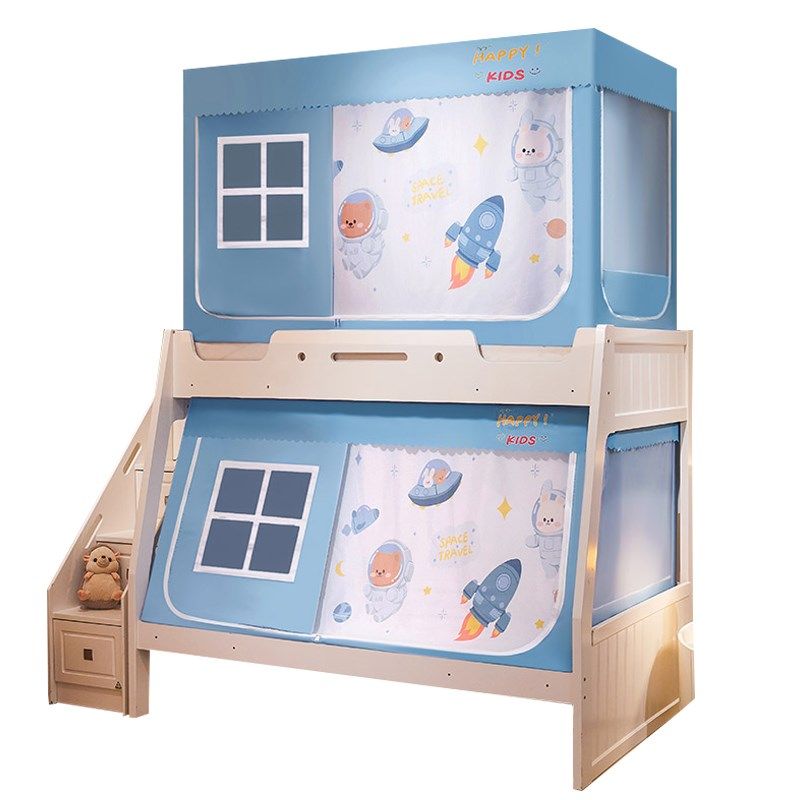 2024新款子母床蚊帐儿童防摔蒙古包梯形高低床上下铺床帘遮光帐篷,淘宝优惠券,粉丝福利购,淘宝优惠卷