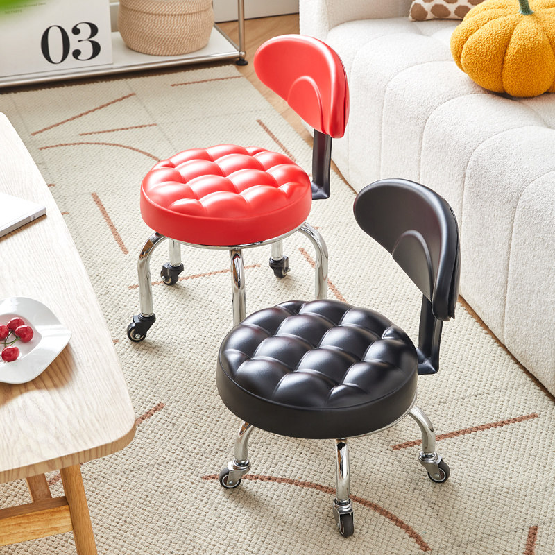 滑轮矮凳家用静音带娃学步小椅子可移动美缝擦地圆凳万向轮小凳子,淘宝优惠券,粉丝福利购,淘宝优惠卷