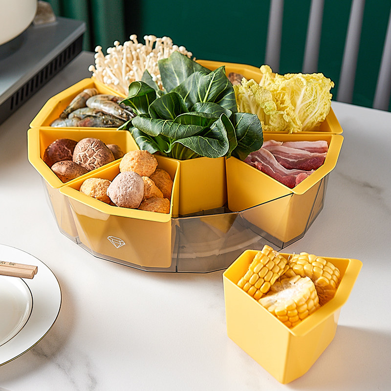 双层火锅拼盘可旋转火锅沥水篮家用多功能分格洗菜盆火锅隔菜盆,淘宝优惠券,粉丝福利购,淘宝优惠卷