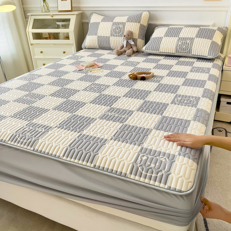 夏天冰丝乳胶凉席床笠款三件夏季可水洗床罩空调软席子202新款,淘宝优惠券,粉丝福利购,淘宝优惠卷