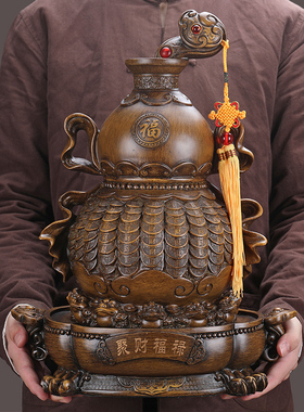 百福如意葫芦摆件大号客厅酒柜装饰品福字如意进门口玄关壁柜摆设