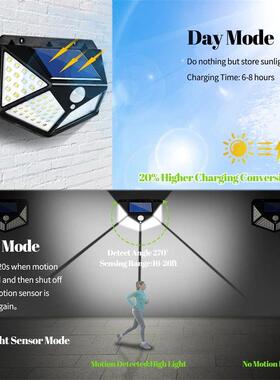Solar+Lights+Outdoor+100LED+3+Modes+270+Lighting+Angle+Mot