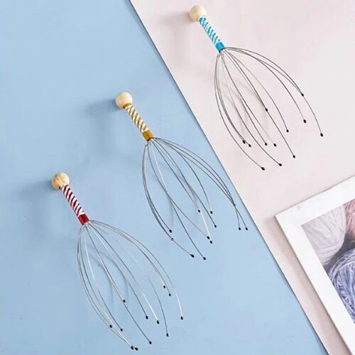 1PC Octopus Head Massager Stainless Steel Engraved Head Rela - 图3