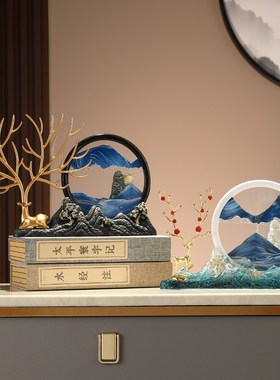 招财麋鹿流沙画摆件家居客厅酒柜装饰玄关电视柜新房乔迁新居礼品