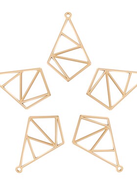 5Pcs 2023 New Hollow Frame Open Back Bezel Geometric Pendant