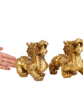 礼铜0117记铜工貔貅摆件开业杨家居艺品双角貔貅天路天禄