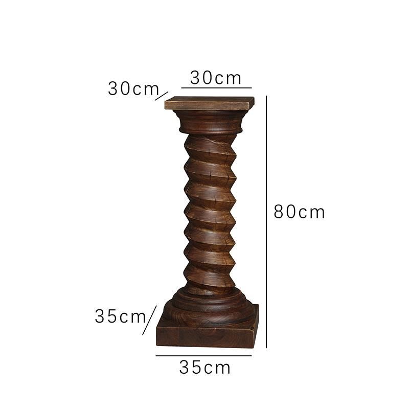 形上螺旋木底座查尔斯法式雕塑台柱子落地做旧侘寂艺术装饰柱摆件,淘宝优惠券,粉丝福利购,淘宝优惠卷