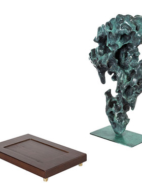 太湖石摆件 靠山石头 铜工艺品 中式客厅电视柜装饰品玄关艺术品