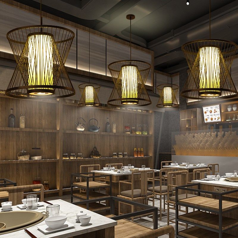 新中式鸟笼吊灯包厢禅意茶室竹艺灯笼创意餐厅饭店火锅店灯带射灯,淘宝优惠券,粉丝福利购,淘宝优惠卷