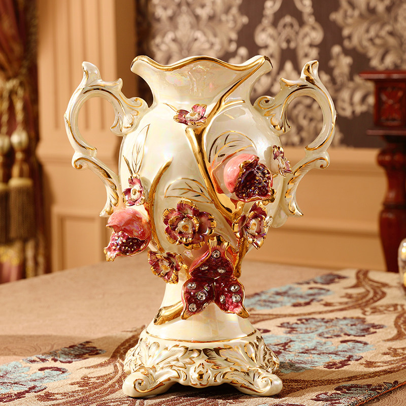 欧式陶瓷花瓶摆件奢华高档客厅插花家居餐桌玄关电视柜酒柜装饰品,淘宝优惠券,粉丝福利购,淘宝优惠卷