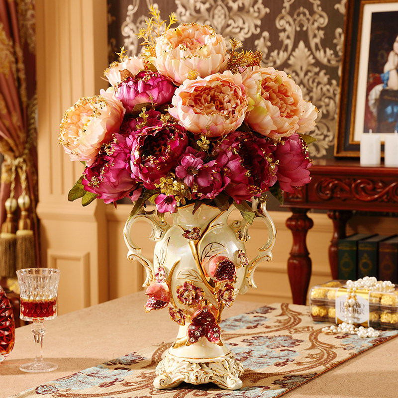 欧式陶瓷花瓶摆件奢华高档客厅插花家居餐桌玄关电视柜酒柜装饰品,淘宝优惠券,粉丝福利购,淘宝优惠卷