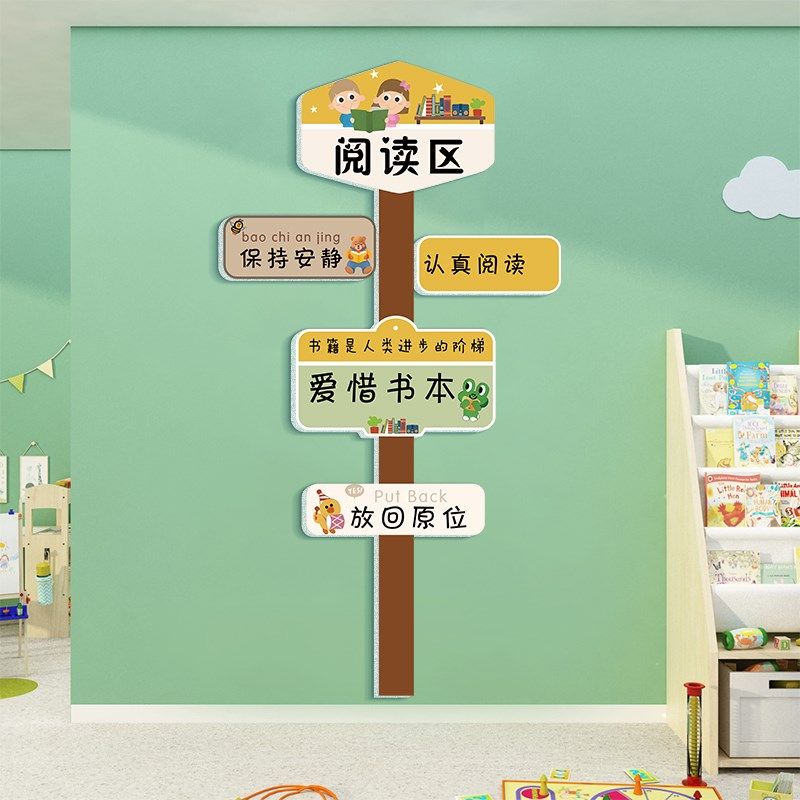 阅读区布置装饰小学班级教室走廊幼儿园环创成品材料背景文化墙贴,淘宝优惠券,粉丝福利购,淘宝优惠卷