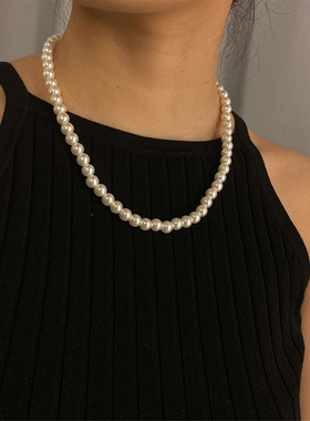Classic Elegant White Pearl Chokers Necklace For Women Men W