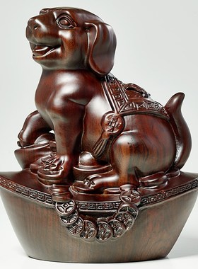 木雕十二生肖摆件全实木鼠牛虎兔龙蛇马羊猴鸡狗猪工艺品补缺角