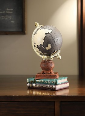 客厅复古怀旧酒柜摆件饰品电视柜装饰办公室地球仪书房摆设工艺品