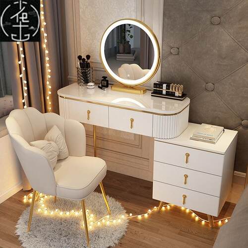 Dressing table bedroom Organizer cabinet makeup table Chair - 图0