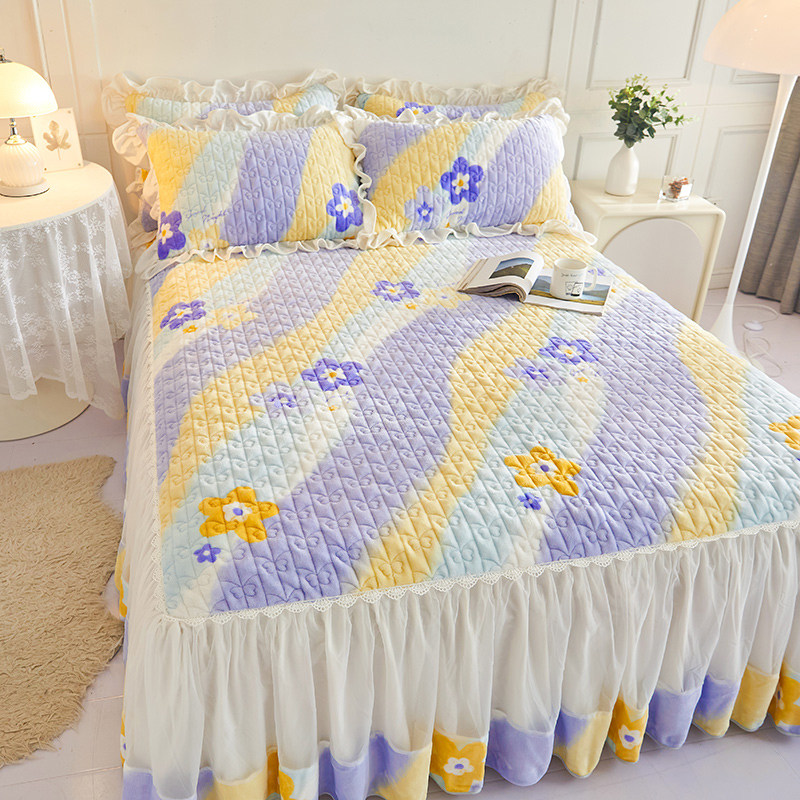 新款冬季类床裙式单件1.8m2床罩加厚夹棉珊瑚绒围裙防滑,淘宝优惠券,粉丝福利购,淘宝优惠卷