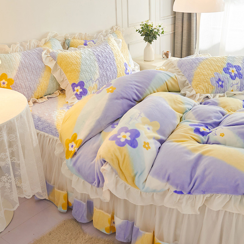 新款冬季类床裙式单件1.8m2床罩加厚夹棉珊瑚绒围裙防滑,淘宝优惠券,粉丝福利购,淘宝优惠卷