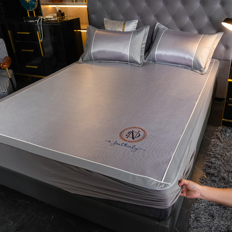 冰丝凉席床笠款三件套可水洗床罩藤席夏季家用防滑空调席子全包,淘宝优惠券,粉丝福利购,淘宝优惠卷